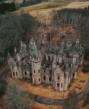 Inside Dunalastair House, the abandoned castle