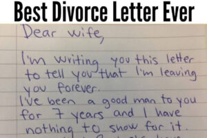 Wife receives a divorce letter from husband