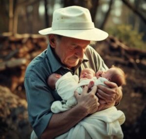 An elderly man found three abandoned babies on his farm