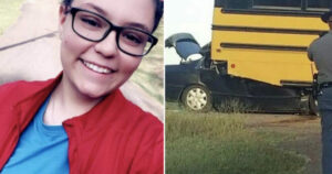 Teen crashes into school bus and dies with phone in hand