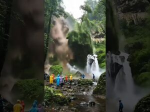 a beautiful waterfall turns scary#shorts #shortsfeed #trending