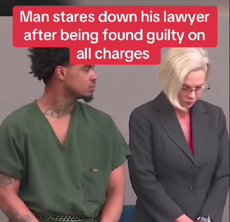 The Silent Stare: Courtroom Tension After a Guilty Verdict
