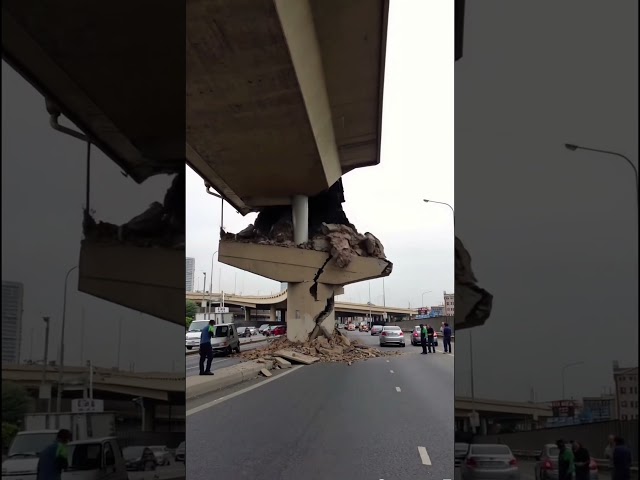 Bridge Support Damaged in Quake – Only Outer Concrete Affected