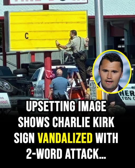 Sign mourning Charlie Kirk vandalized with 2-word attack