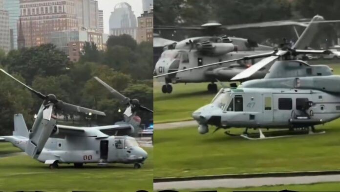 WATCH: Sikorsky CH-53 Stallion Lands in Boston — Crowd Left in Shock