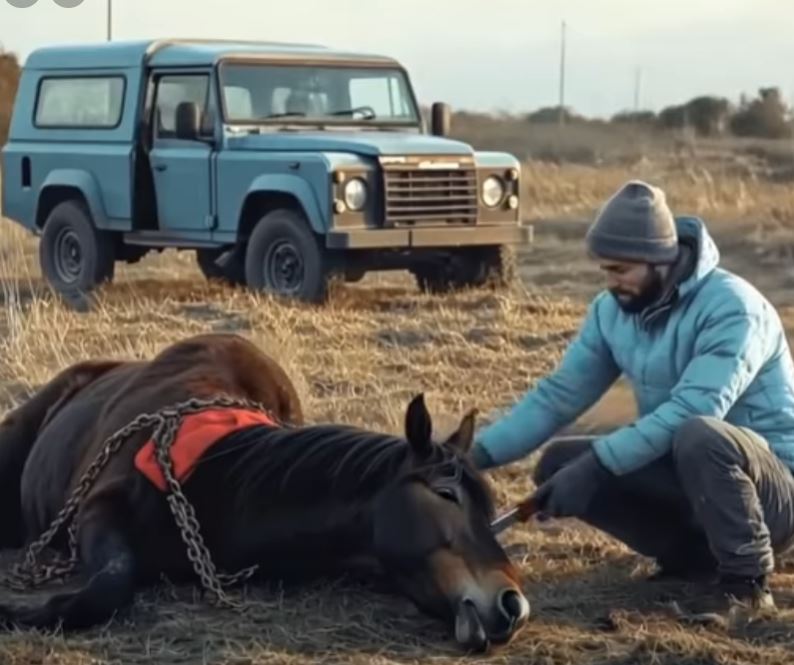 Veterinarian Frees Wild Stallion from Rusted Chains, Earns a Touching Gesture of Gratitude