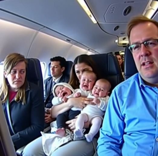 Three of My Babies Screamed, My Husband Changed Seats Mid-Flight… But the Pilot Changed Everything My