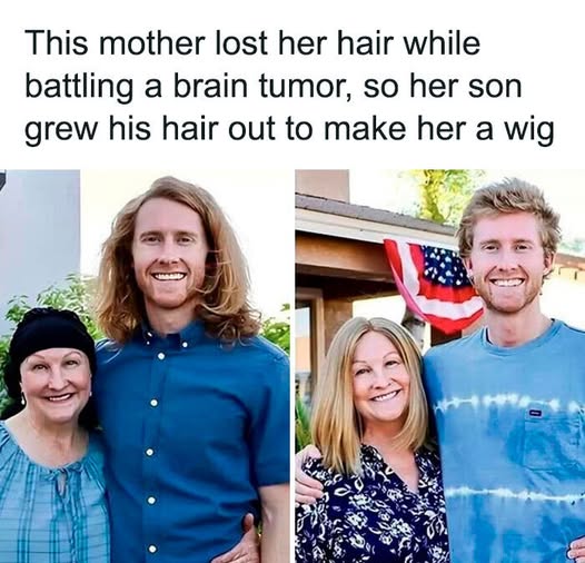 A Son’s Gift: He Grows His Hair to Make a Wig for His Mother Fighting a Brain Tumor