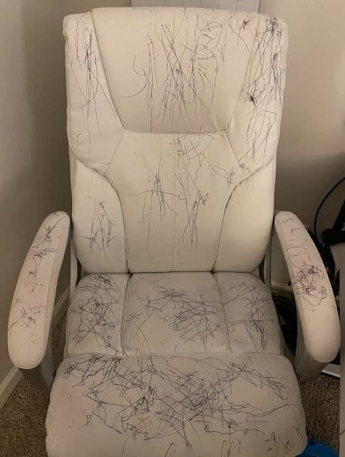 Asking for a, Uh…Friend: How to Get Pens Out of a White Office Chair (And Survive Toddler Picasso Moments)