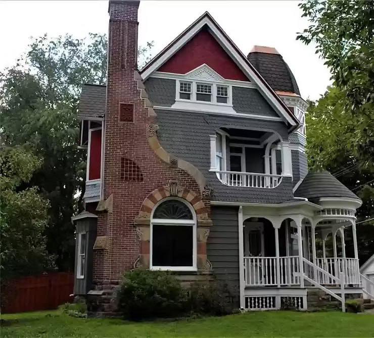 1896 George F. Barber Designed Victorian Home With Unique Chimney Design Lists For Just $219,000!