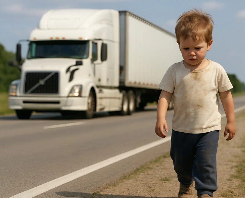 A police officer noticed a 3-year-old boy walking all alone in dirty clothes along the highway: when the officer approached him, he discovered something terrible