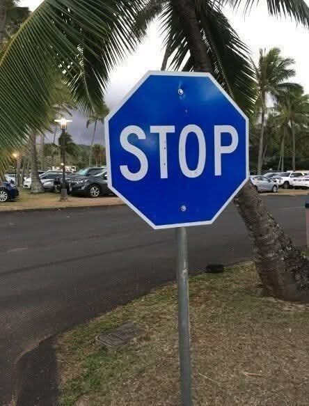 This is The Meaning Behind a Blue Stop Sign!