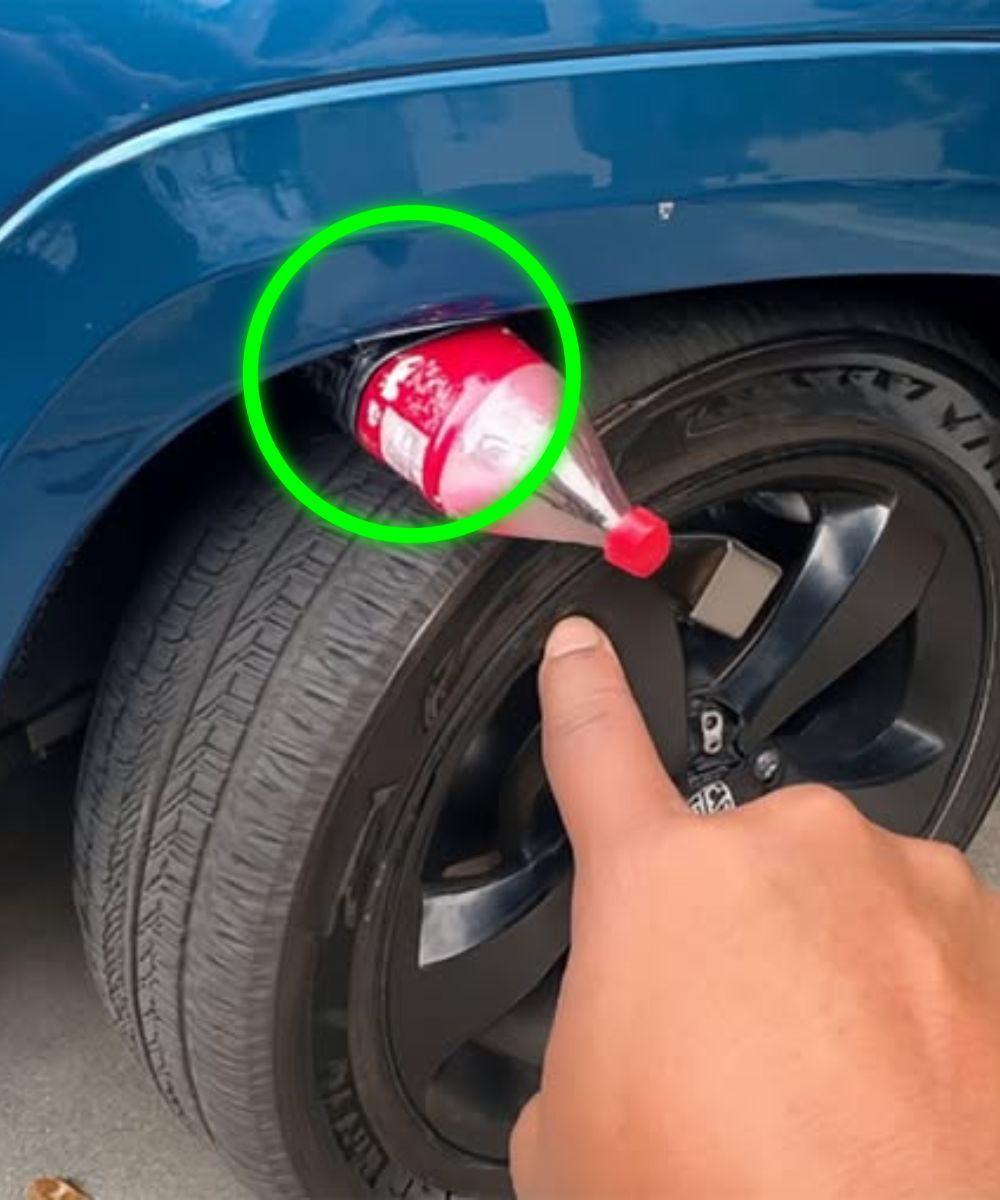 If You See a Plastic Bottle on Your Tire, This Is What It Might Mean