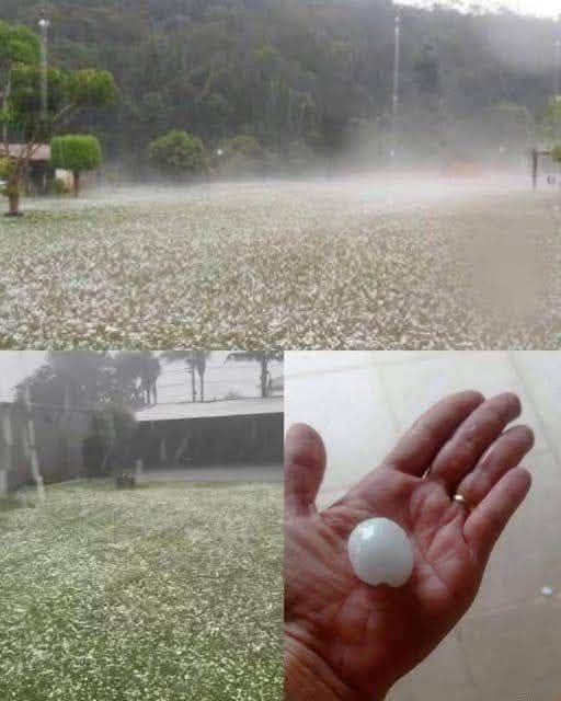 Giant hail recorded Tuesday evening in the town of… See more