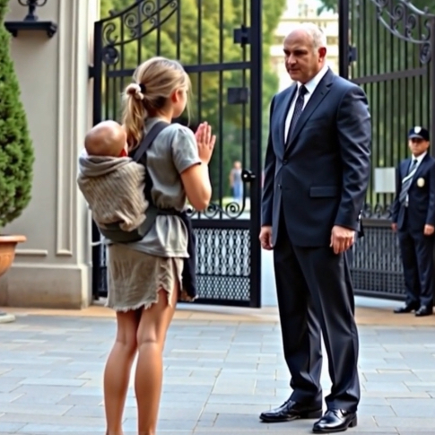 “Can I clean your mansion in exchange for a plate of food? My two little